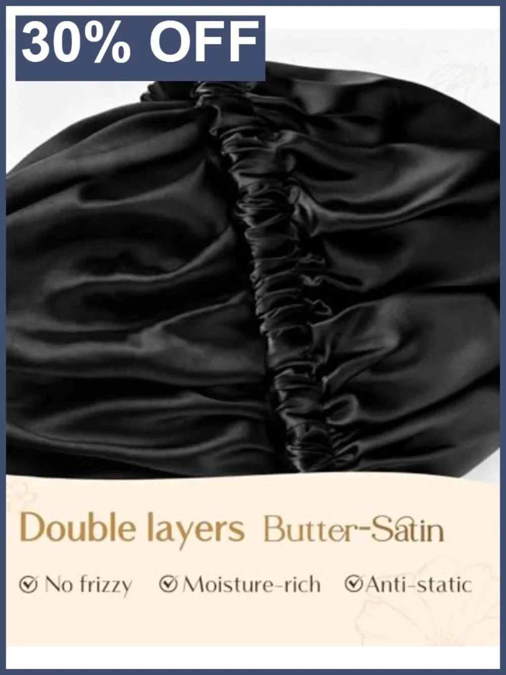 Adjustable Satin Bonnet Silk Feeling Hair Wrap Reduce Frizz Sleep Cap